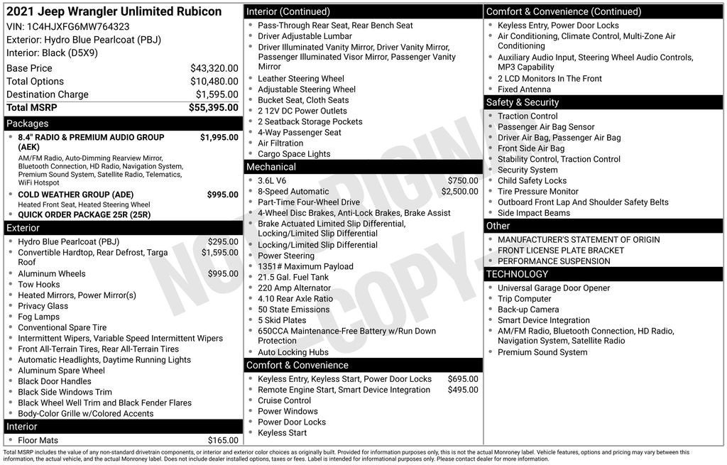 2021 Jeep Wrangler Unlimited Rubicon 4X4