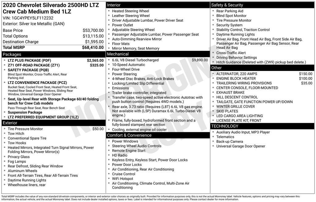 2020 Chevrolet Silverado 2500 HD LTZ