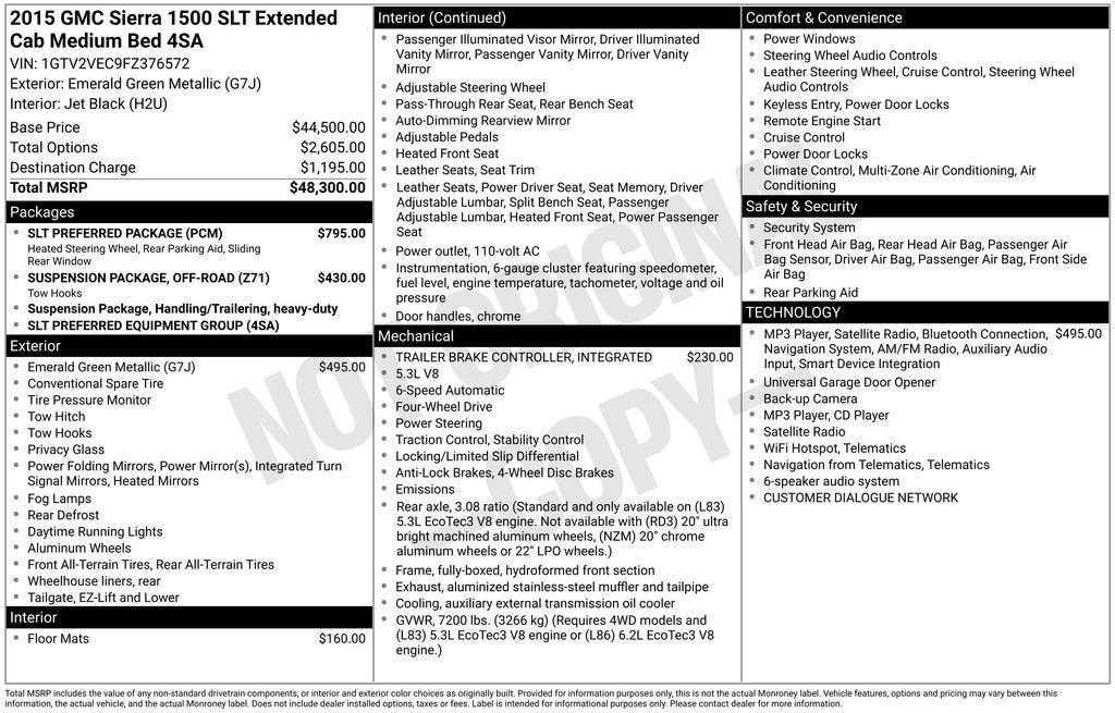 2015 GMC Sierra 1500 SLT