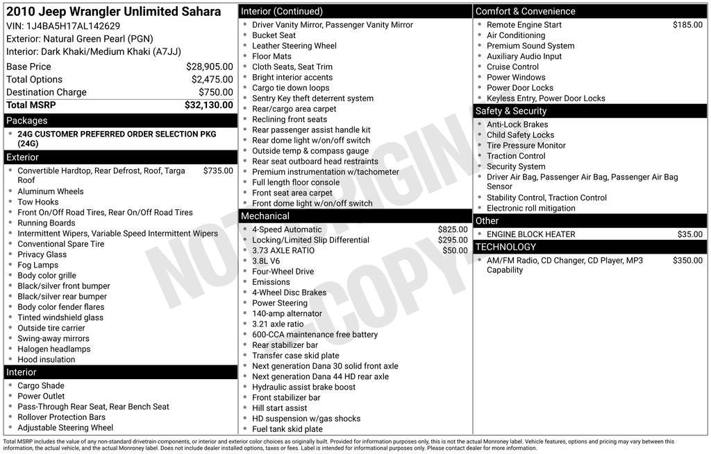 2010 Jeep Wrangler Unlimited Sahara