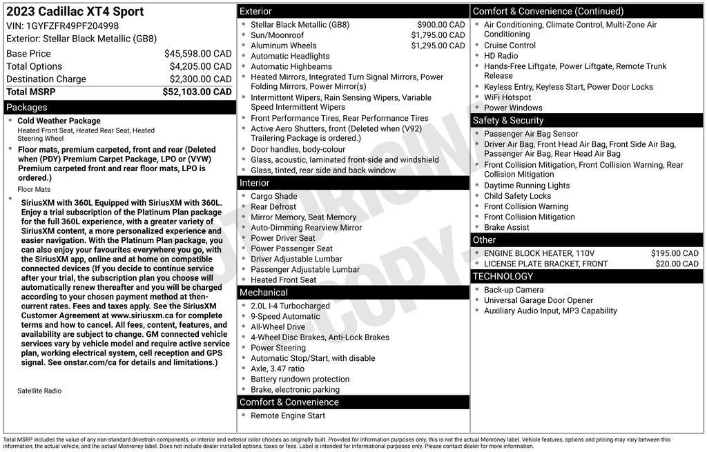 2023 Cadillac XT4 Sport