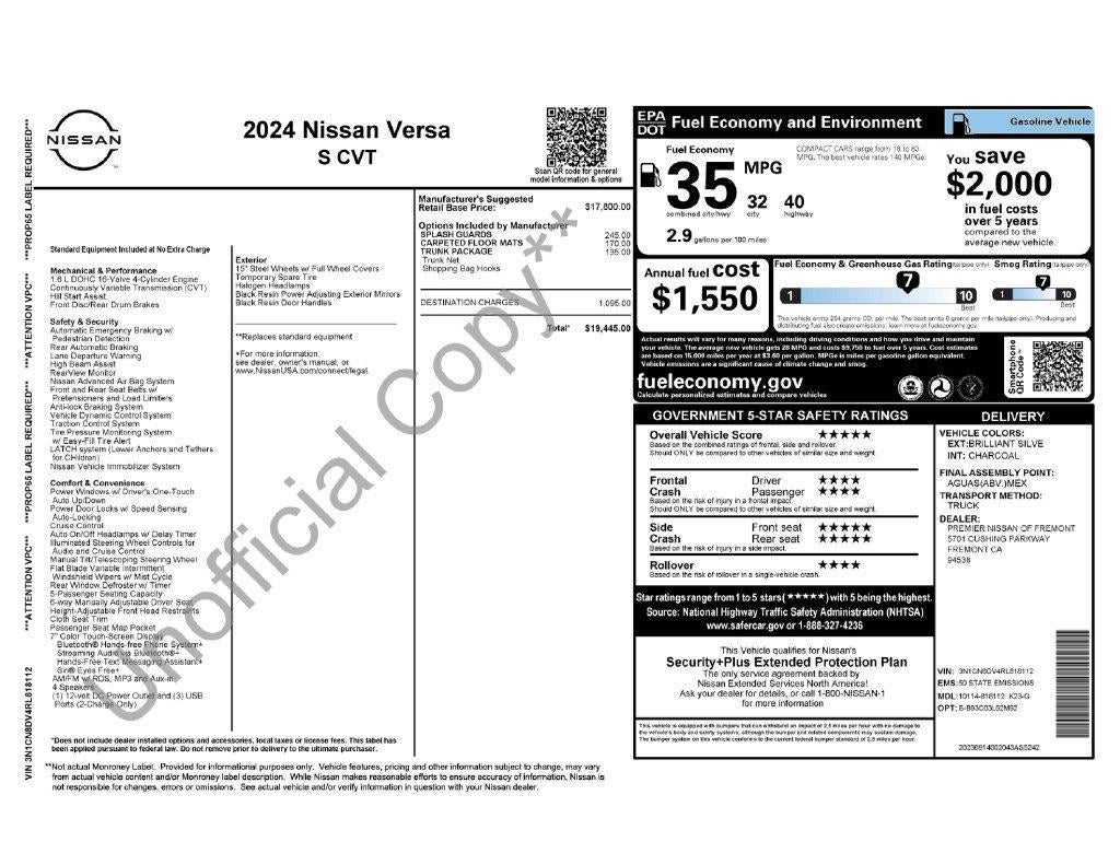 2024 Nissan Versa S