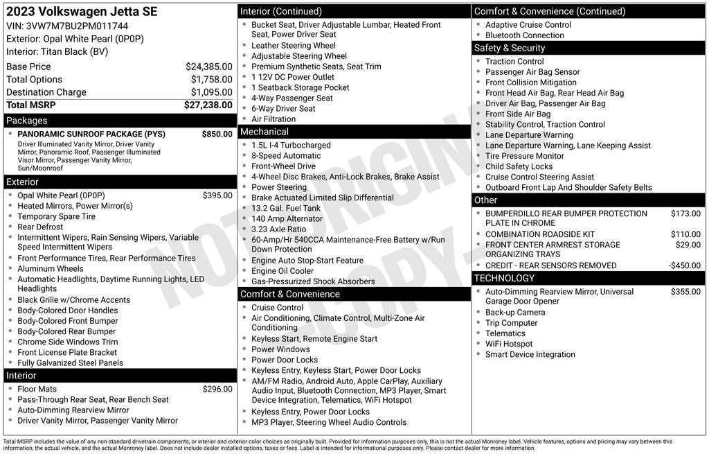 2023 Volkswagen Jetta 1.5T SE