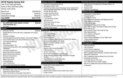 2018 Toyota Camry XLE