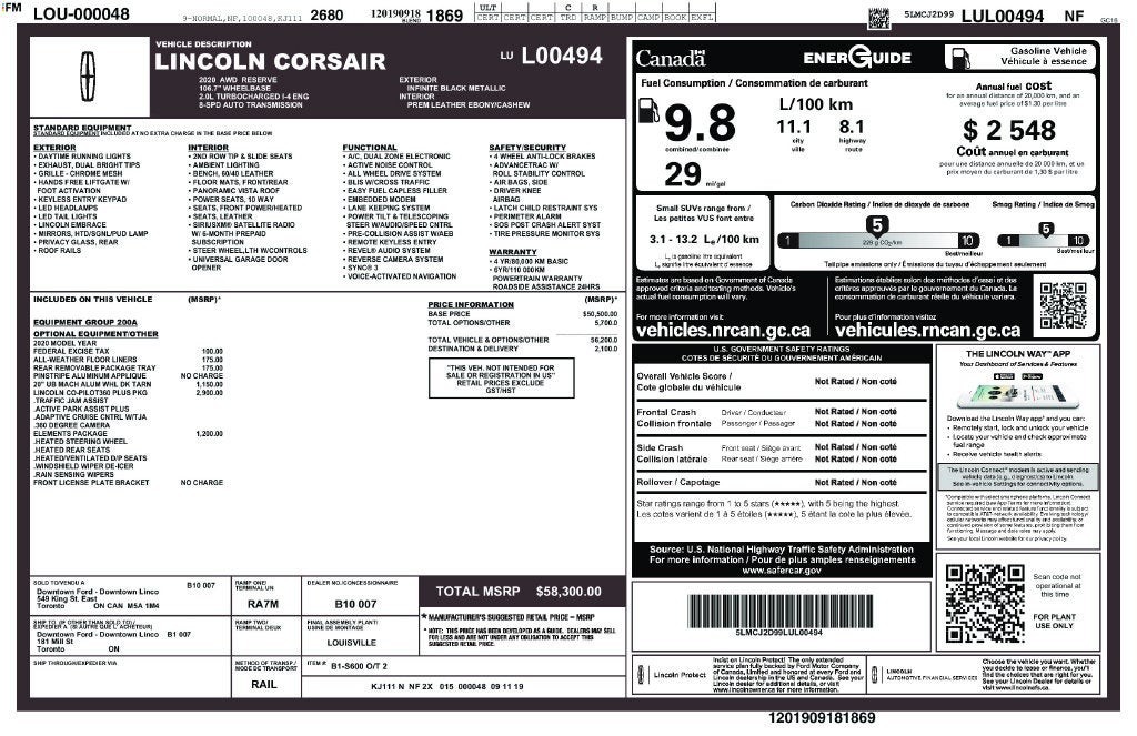 2020 Lincoln Corsair Reserve