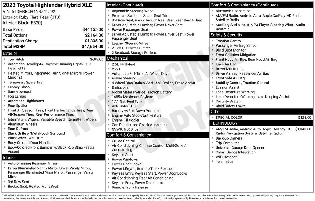 2022 Toyota Highlander Hybrid XLE