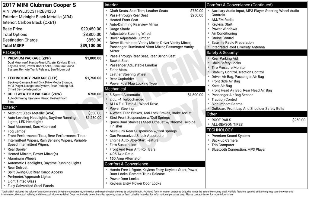 2017 MINI Clubman All4 Cooper S