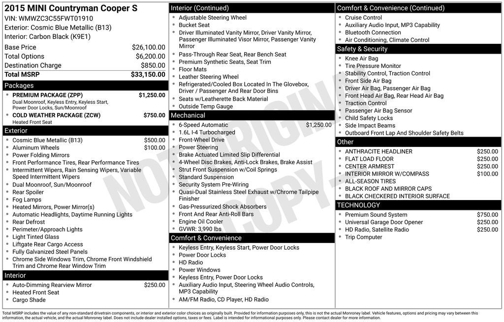 2015 MINI Cooper S Countryman Base