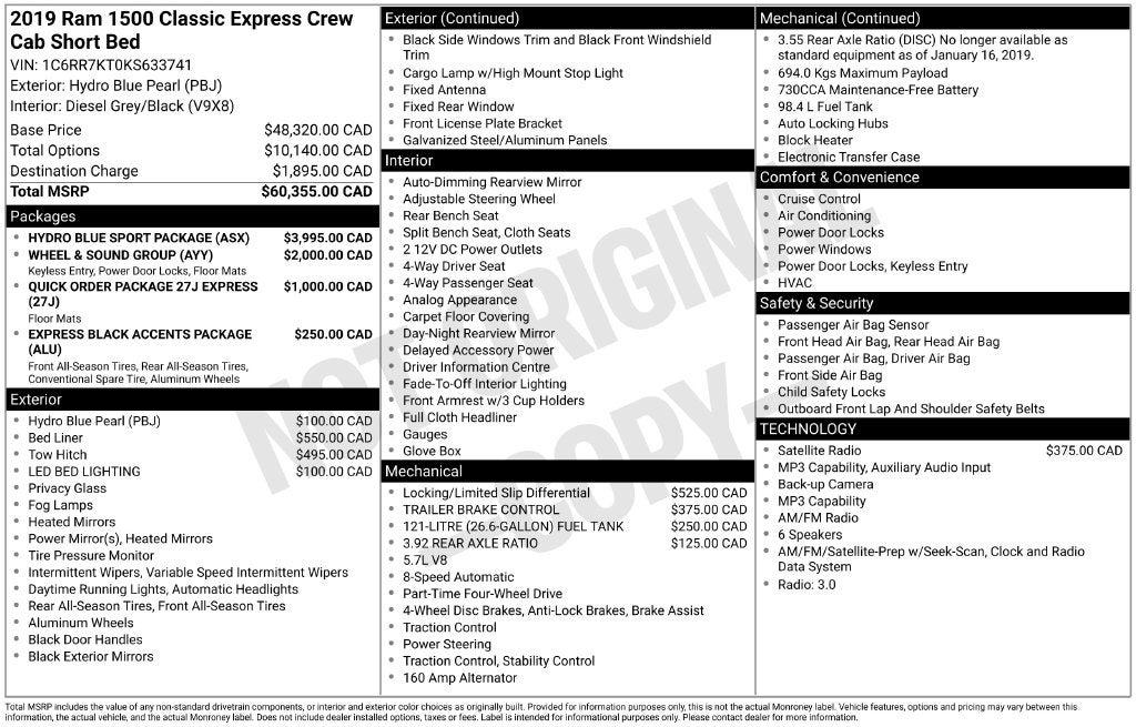 2019 RAM 1500 Classic Express
