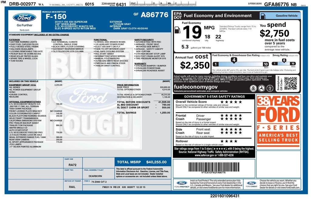 2016 Ford F-150 XL