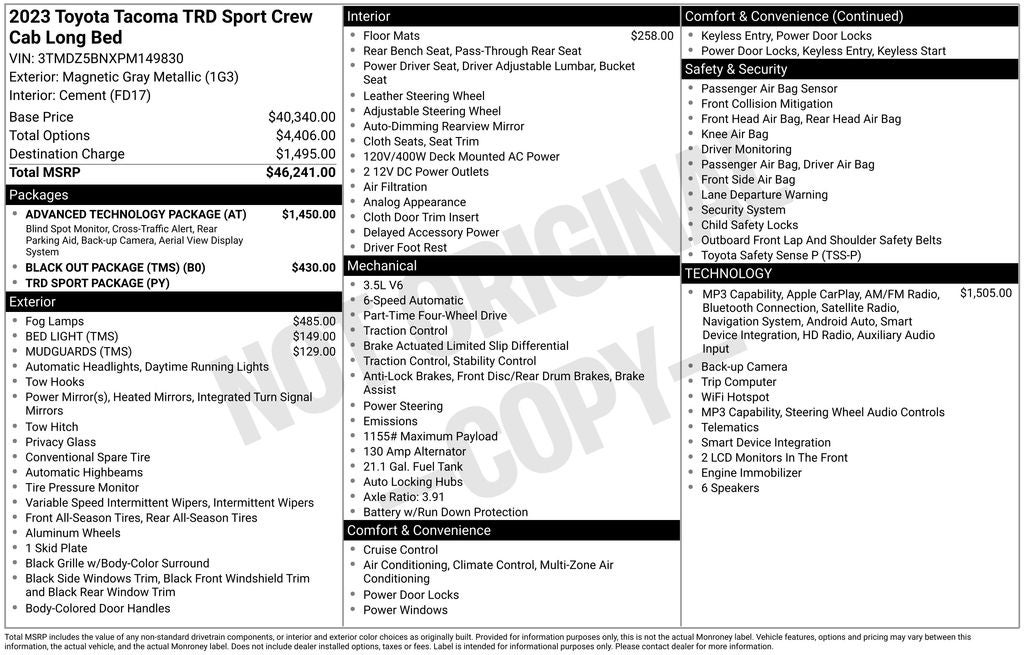2023 Toyota Tacoma TRD Sport V6