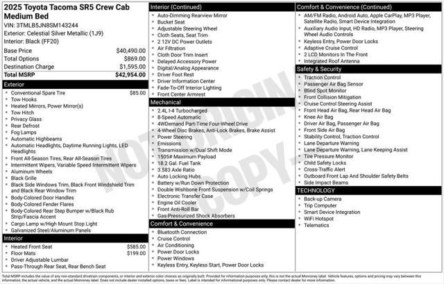 2025 Toyota Tacoma SR5