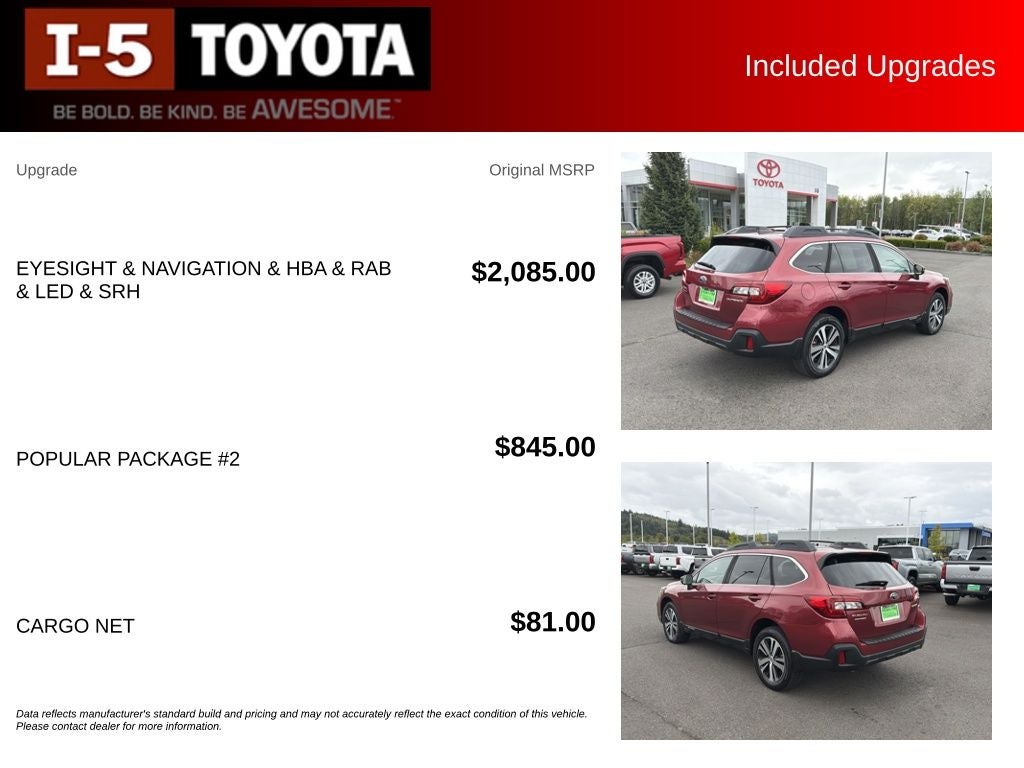 2018 Subaru Outback 2.5i Limited