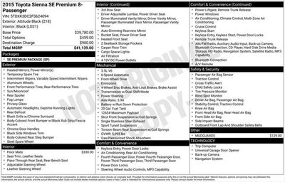 2015 Toyota Sienna SE Premium 8 Passenger
