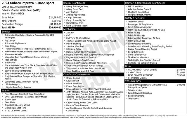 2024 Subaru Impreza Sport