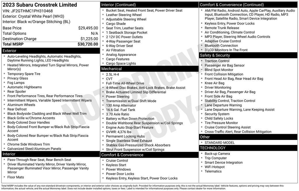 2023 Subaru Crosstrek Limited