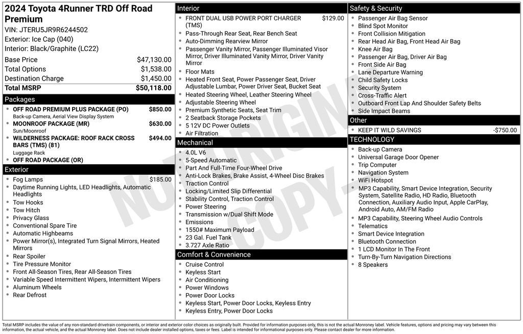 2024 Toyota 4Runner TRD Off-Road Premium