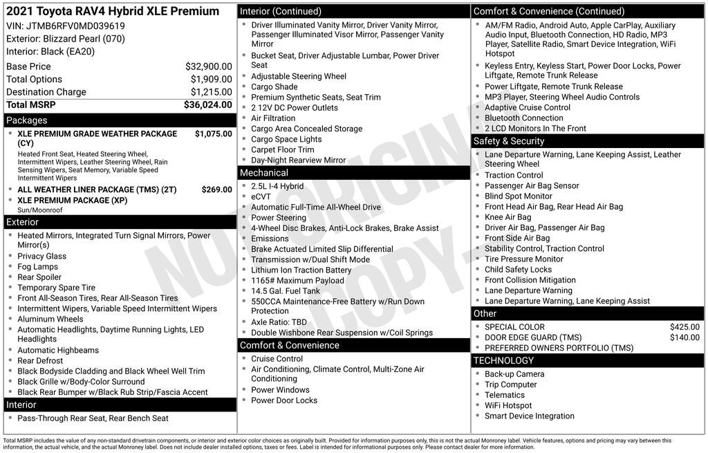 2021 Toyota RAV4 Hybrid XLE Premium