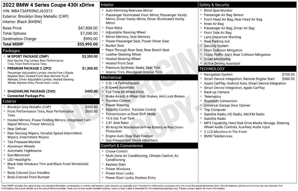 2022 BMW 4 Series 430i xDrive