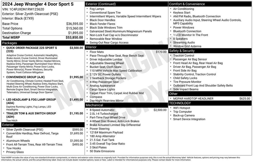2024 Jeep Wrangler 4-Door Sport S 4x4
