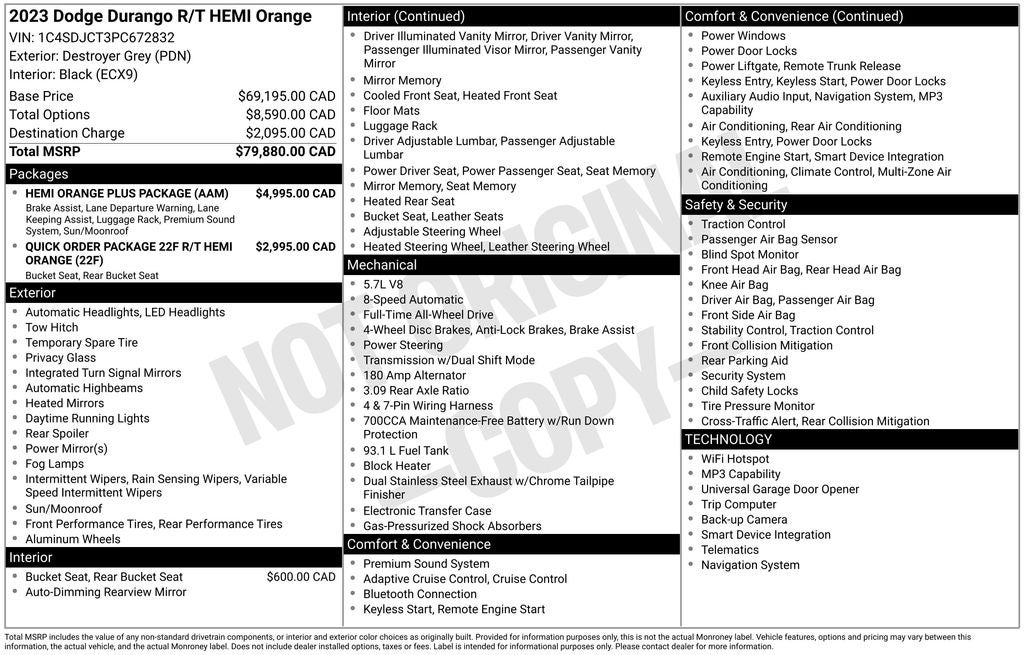 2023 Dodge Durango Orange Sport