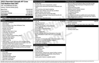 2022 Chevrolet Colorado 2WD Crew Cab Short Box WT