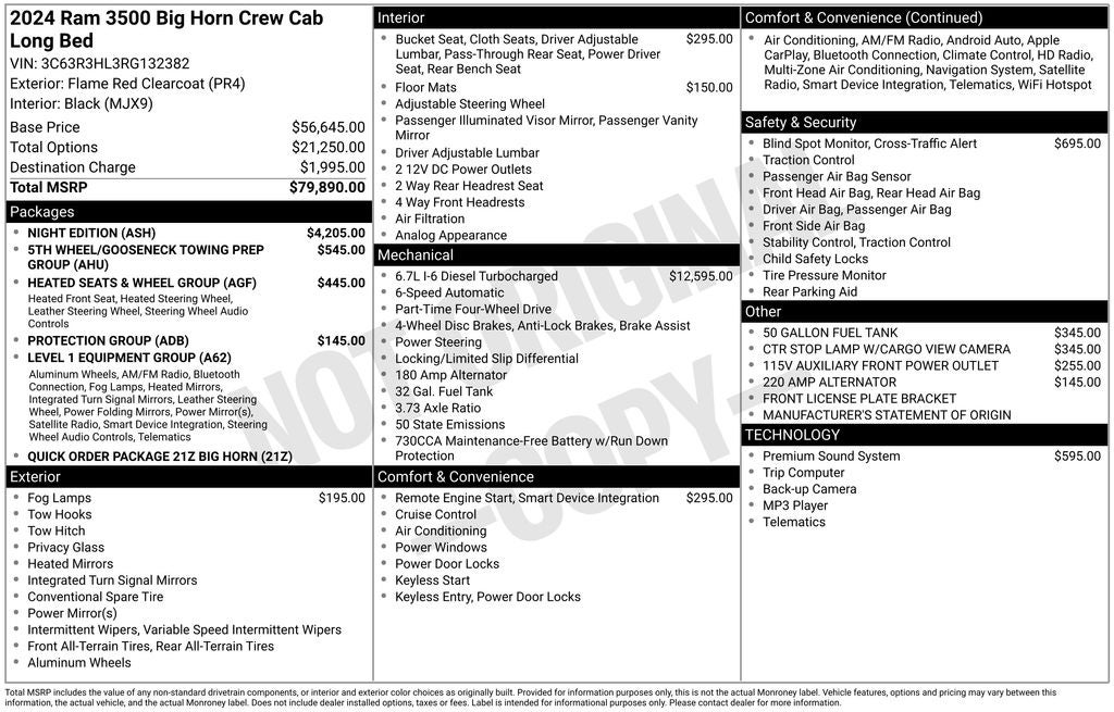 2024 RAM 3500 Big Horn Crew Cab 4x4 8' Box