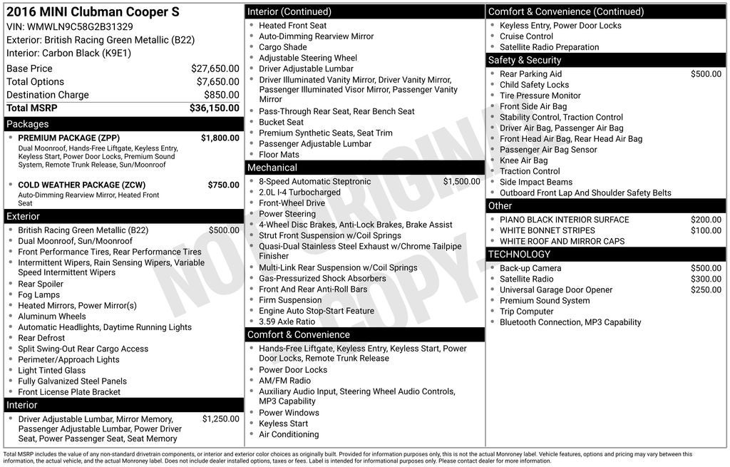 2016 MINI Cooper S Clubman