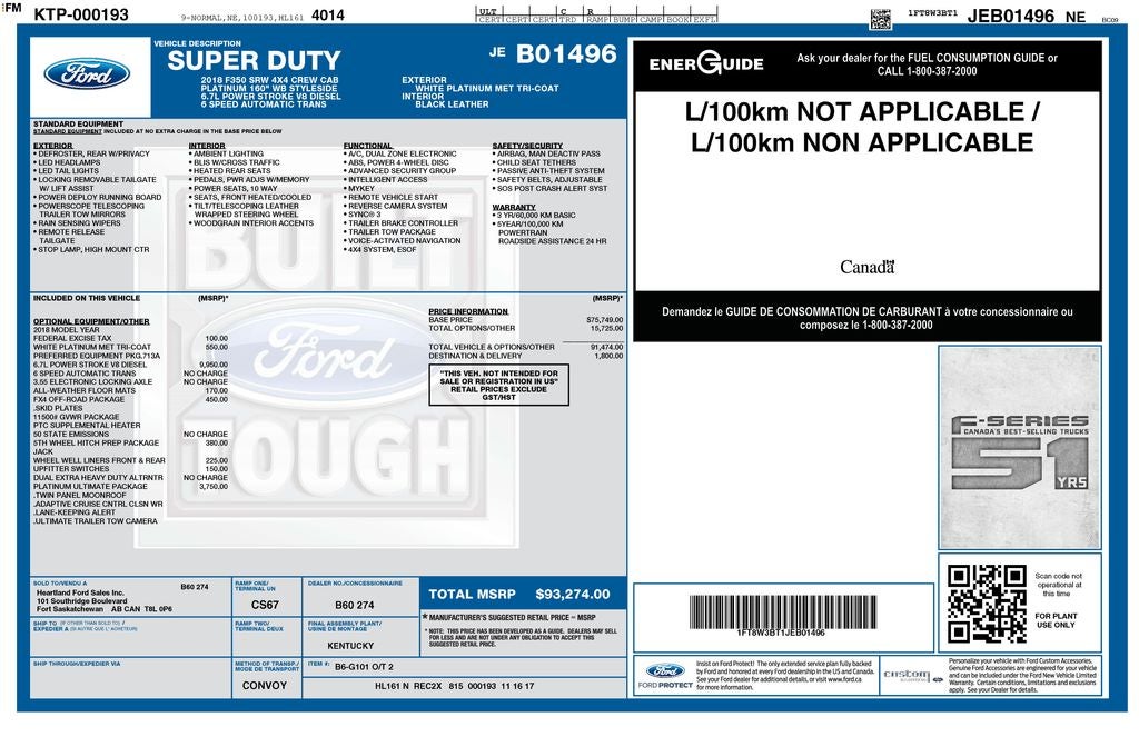 2018 Ford F-350SD Platinum