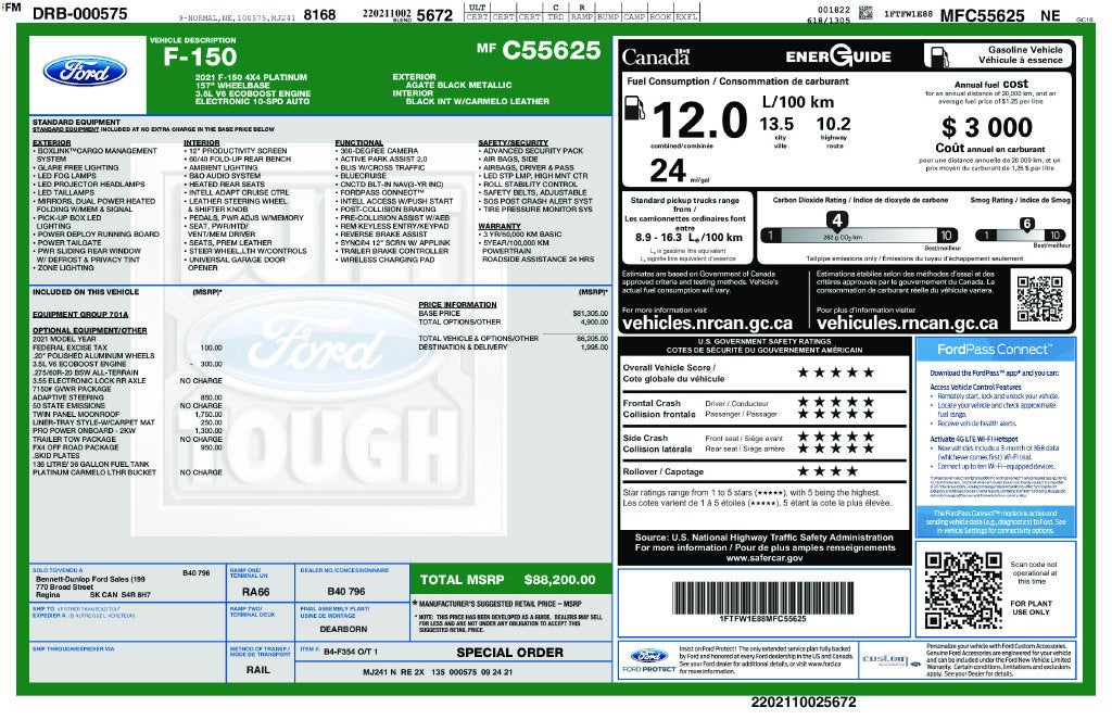 2021 Ford F-150 Platinum
