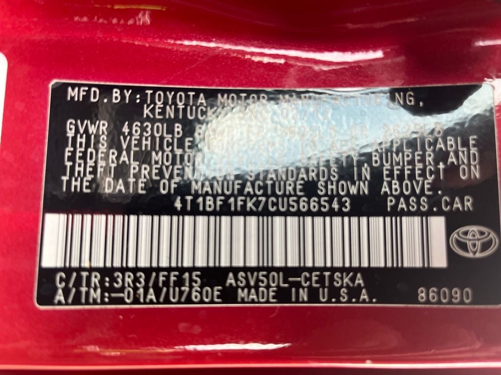 2012 Toyota Camry SE