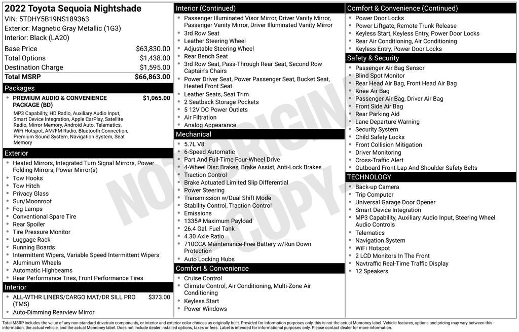 2022 Toyota Sequoia Nightshade
