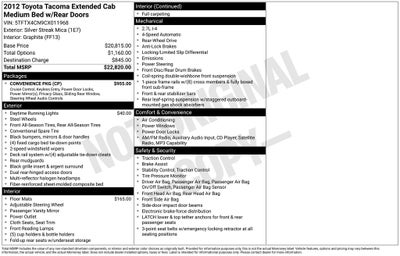 2012 Toyota Tacoma Base