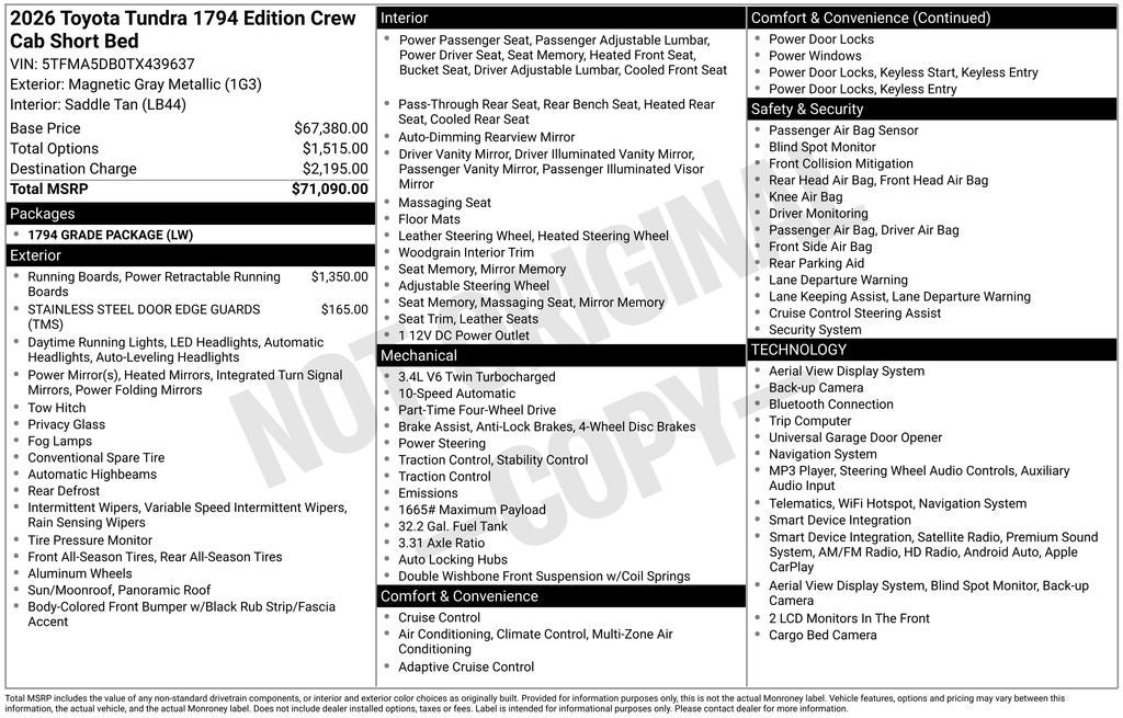2026 Toyota Tundra 1794 Edition