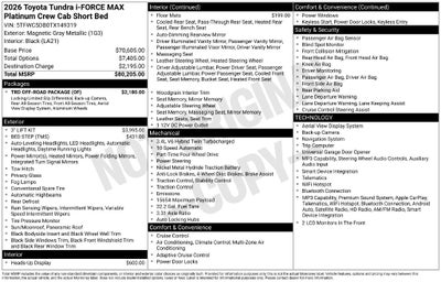 2026 Toyota Tundra i-FORCE MAX Tundra Platinum
