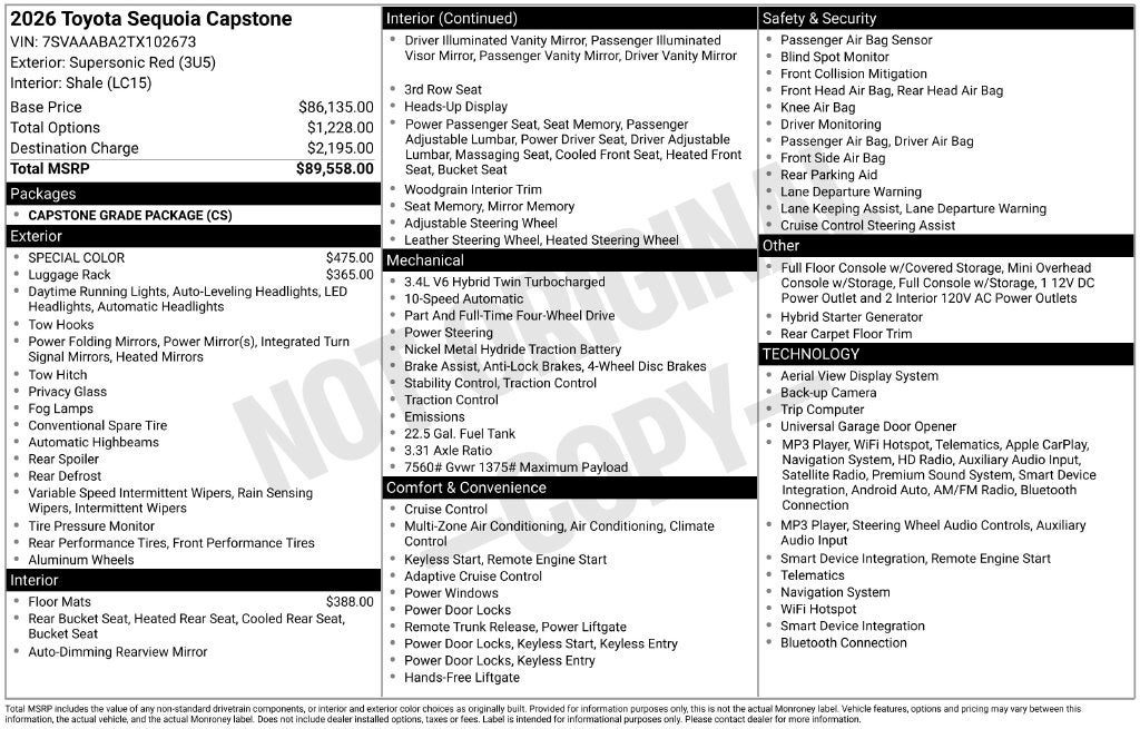 2026 Toyota Sequoia Capstone