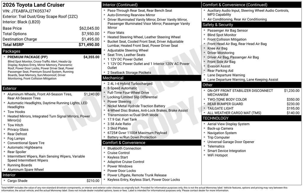 2026 Toyota Land Cruiser Base