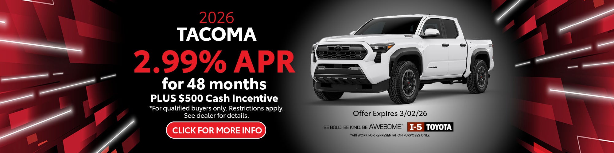 Tacoma February 2026 Incentives