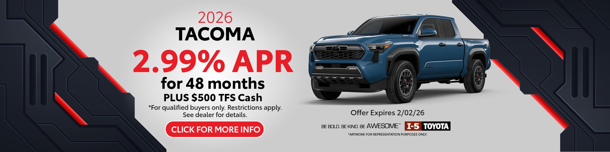 January 2026 Toyota Tacoma Incentives APR Offer