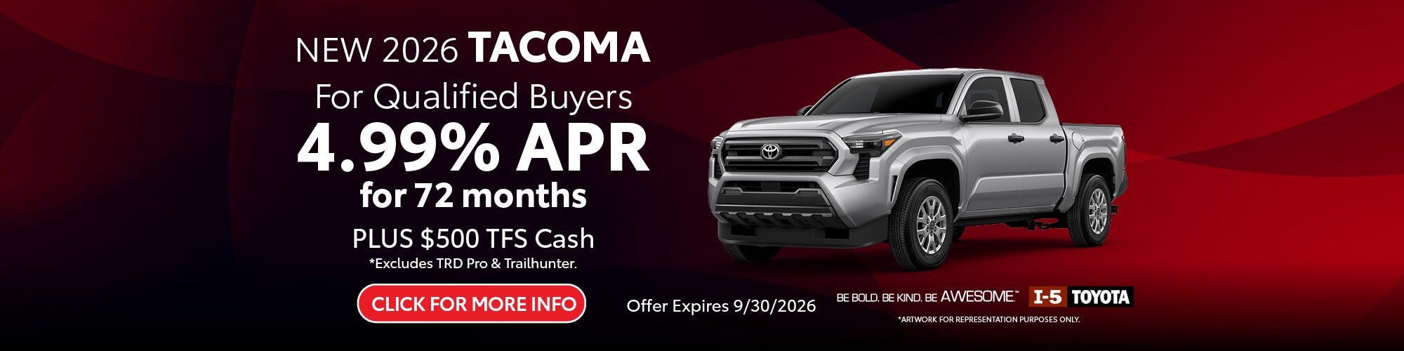 tacoma september 2026 incentives