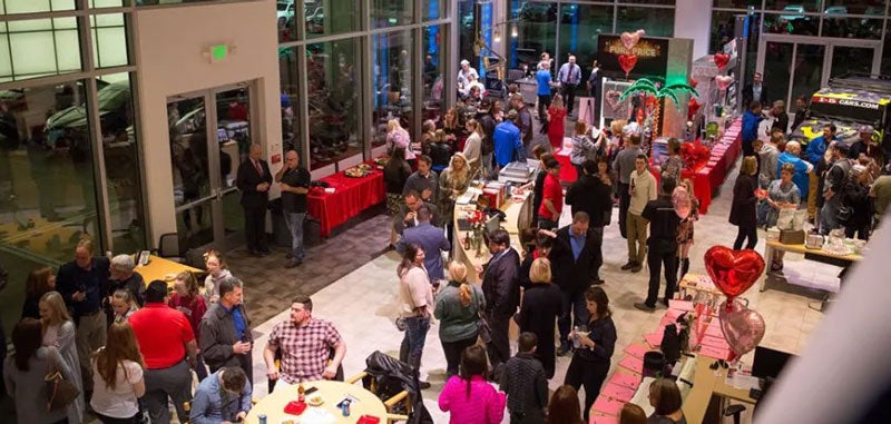 Customers and Employees at the I-5 Valentine's Wine Mixer